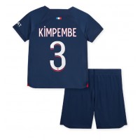 Paris Saint-Germain Presnel Kimpembe #3 Replika babykläder Hemmaställ Barn 2023-24 Kortärmad (+ korta byxor)